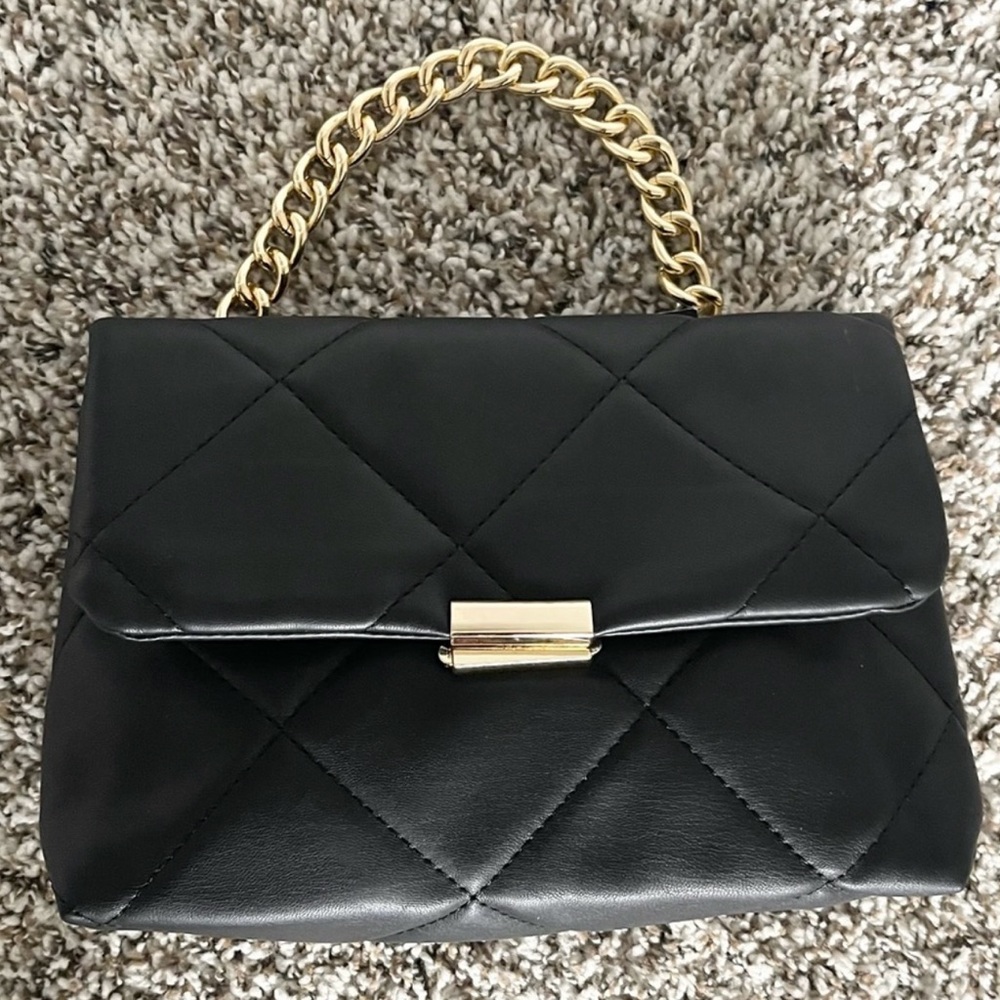 Black Quilted Hand Bag - Picture 8 of 14
